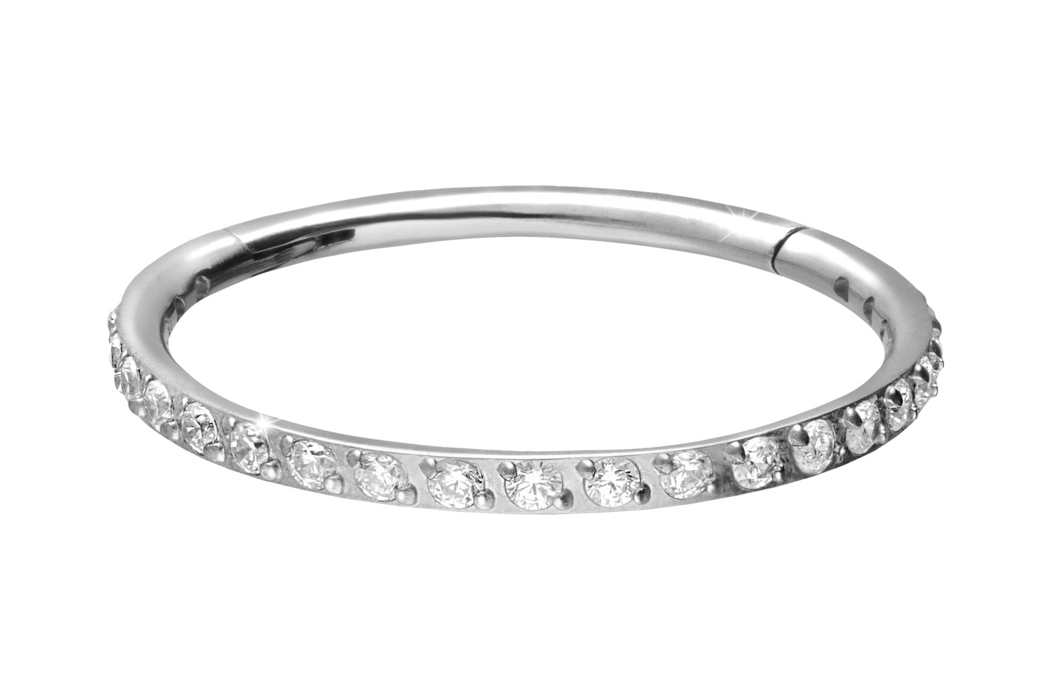 Titan Segmentring Clicker Piercing EINGEFASSTE KRISTALLE